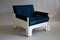 Mid-Century Modern Sessel in Blau & Weiß von T Spectrum 1