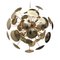 Handgefertigter Messing Sputnik Kronleuchter von Murano Glas 1