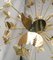 Gehämmerter und gestreifter Messing Sputnik Kronleuchter von Murano Glas 2