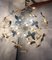 Lampadario Butterfly Sputnik in ottone martellato e a righe in vetro di Murano, Immagine 5
