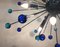 Hell- und dunkelblauer ovaler Sputnik Kronleuchter aus Muranoglas von Murano Glas 4