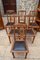 Sedie Art Nouveau in quercia intagliata e pelle di Gauthier-Poinsignon, set di 6, Immagine 3