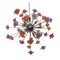 Red and Violet Flowers Murano Glass Sputnik Chandelier from Murano Glass 1