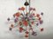 Red and Violet Flowers Murano Glass Sputnik Chandelier from Murano Glass 3