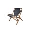 Mid-Century Black Leather & Bamboo Lounge Chair, 1970s, Image 9