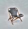 Mid-Century Black Leather & Bamboo Lounge Chair, 1970s, Image 10