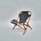 Mid-Century Black Leather & Bamboo Lounge Chair, 1970s, Image 11