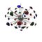 Multicolor Coni Murano Glass Sputnik Oval Chandelier from Murano Glass 1