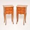 French Bedside Tables with Inlaid Marble Top, 1930s, Set of 2 1