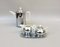 Coffee Making Set in Chrome-Plated Metal & Porcelain, 1950s, Set of 4 3