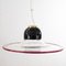 Large Suspension Lamp in Black & Red Blown Murano Glass, Italy, 1970s 3