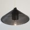 Lámpara colgante grande de cristal de Murano blanco con acabados negros, años 70, Imagen 9