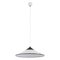 Large Suspension Lamp in White Murano Glass with Black Finishes, Italy, 1970s 4