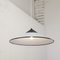 Large Suspension Lamp in White Murano Glass with Black Finishes, Italy, 1970s 2