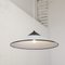 Large Suspension Lamp in White Murano Glass with Black Finishes, Italy, 1970s, Image 2