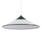 Large Suspension Lamp in White Murano Glass with Black Finishes, Italy, 1970s 1