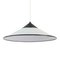 Large Suspension Lamp in White Murano Glass with Black Finishes, Italy, 1970s, Image 1