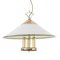 Suspension Lamp in White Murano Glass with Yellow, Green and Galvanic Gold Finishes, Italy, 1980s 4