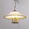 Suspension Lamp in White Murano Glass with Yellow, Green and Galvanic Gold Finishes, Italy, 1980s 5