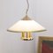 Suspension Lamp in White Murano Glass with Yellow, Green and Galvanic Gold Finishes, Italy, 1980s 6