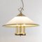 Suspension Lamp in White Murano Glass with Yellow, Green and Galvanic Gold Finishes, Italy, 1980s, Image 2