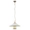 Suspension Lamp in White Murano Glass with Yellow, Green and Galvanic Gold Finishes, Italy, 1980s 1