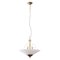 Suspension Lamp in White Murano Glass with Galvanic Gold Frame, Italy, 1980s 5