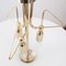 Suspension Lamp in White Murano Glass with Galvanic Gold Frame, Italy, 1980s 10