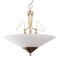 Suspension Lamp in White Murano Glass with Galvanic Gold Frame, Italy, 1980s 1