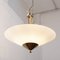 Suspension Lamp in White Murano Glass with Galvanic Gold Frame, Italy, 1980s 6