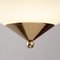 Suspension Lamp in White Murano Glass with Galvanic Gold Frame, Italy, 1980s 8