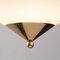 Suspension Lamp in White Murano Glass with Galvanic Gold Frame, Italy, 1980s, Image 8