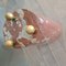 Vintage Beveled Glass Table with Marble Feet by Golden Bronze Balls 7