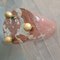 Vintage Beveled Glass Table with Marble Feet by Golden Bronze Balls, Image 7