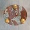 Table Vintage en Verre Biseauté avec Pieds en Marbre par Golden Bronze Balls 6