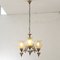 Italian Chandelier with 3 Lights in Ceramic & Blown Murano Glass with Floral Decor, 1950s 2