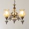 Italian Chandelier with 3 Lights in Ceramic & Blown Murano Glass with Floral Decor, 1950s 3