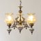 Italian Chandelier with 3 Lights in Ceramic & Blown Murano Glass with Floral Decor, 1950s, Image 3