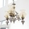 Italian Chandelier with 3 Lights in Ceramic & Blown Murano Glass with Floral Decor, 1950s, Image 4