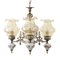 Italian Chandelier with 3 Lights in Ceramic & Blown Murano Glass with Floral Decor, 1950s 1