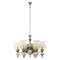 Ceramic & Blown Murano Glass 6 Light Chandelier with Floral Decoration, Italy, 1950s 4