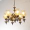 Ceramic & Blown Murano Glass 6 Light Chandelier with Floral Decoration, Italy, 1950s 2