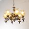 Ceramic & Blown Murano Glass 6 Light Chandelier with Floral Decoration, Italy, 1950s, Image 2