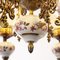 Ceramic & Blown Murano Glass 6 Light Chandelier with Floral Decoration, Italy, 1950s, Image 7