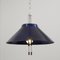 Suspension Lamp in Blue Plastic with Chrome Galvanic Frame, Italy, 1980s 2