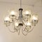 Large Italian Chandelier with Chrome Frame and Glass Globes, 1970s 5