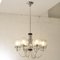 Large Italian Chandelier with Chrome Frame and Glass Globes, 1970s 9