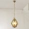 Große Laternen Lampe aus Mundgeblasenem Murano Glas mit Bernstein Streifen und Gold Rahmen 6