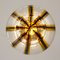 Large Lantern Lamp in Blown Murano Glass with Amber Stripes and Gold Frame 9