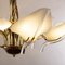 6-Light Chandelier with Murano Glass Leaves and Polished Gold Galvanic Frame by Franco Luce, Italy, 1970s 8